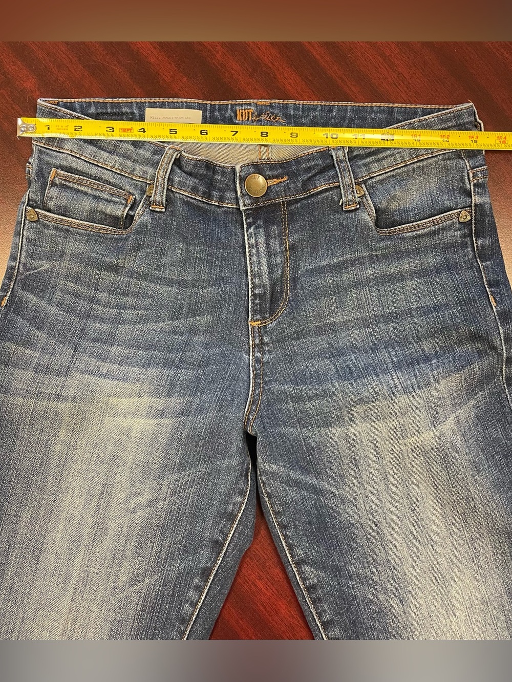 KUT from the Kloth Reese Ankle Straight Leg Jeans Size 8 - Picture 4 of 5